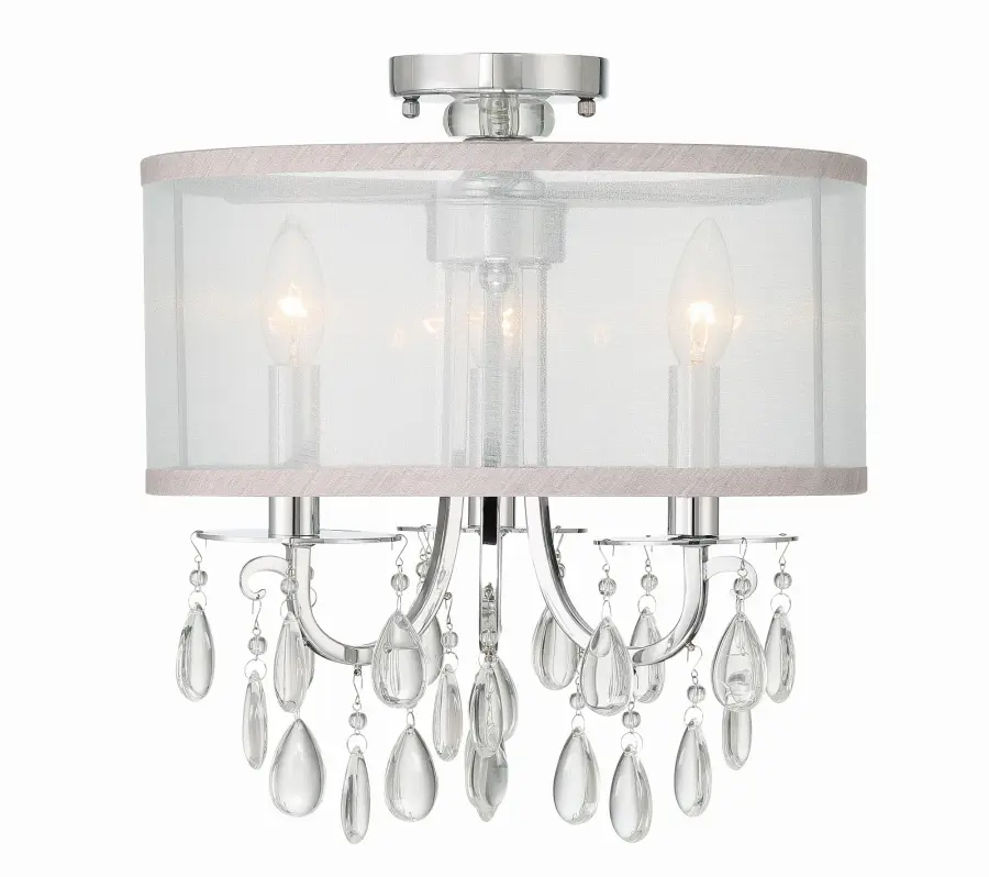 Hampton 14" Semi Flush Mount in Antique Brass - Image 8