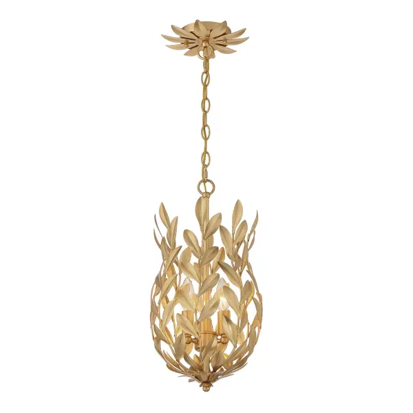 The Broche pendant features stunning wrought iron leaves in a shimmering matte white finish, delivering both beauty and function. Its compact 9.5" size makes it perfect for layered lighting schemes or intimate spaces.