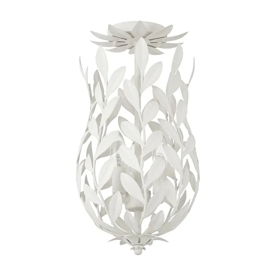 Broche 9.5" Semi Flush Mount in Matte White - Image 11