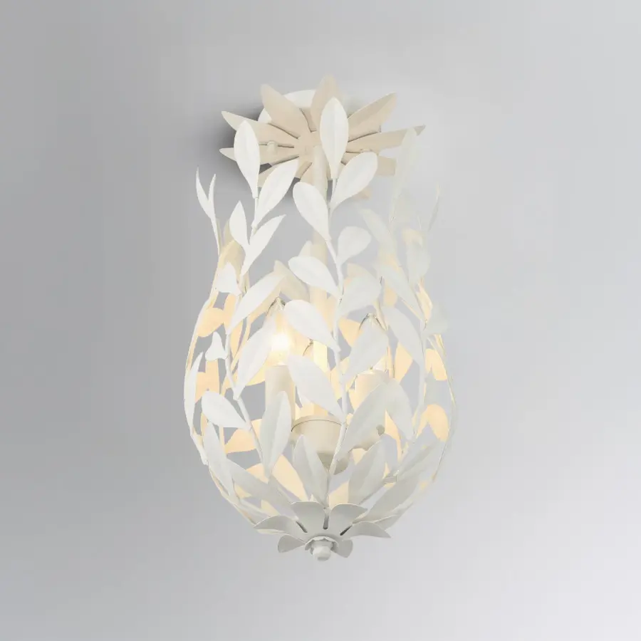 Broche 9.5" Semi Flush Mount in Matte White - Image 16