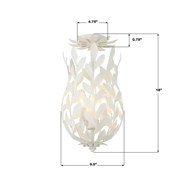 Broche 9.5" Semi Flush Mount in Matte White - Image 17