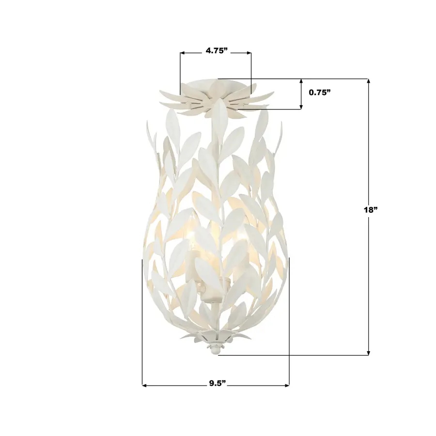 Broche 9.5" Semi Flush Mount in Matte White - Image 17