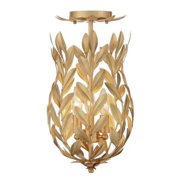 Broche 9.5" Semi Flush Mount in Matte White - Image 3