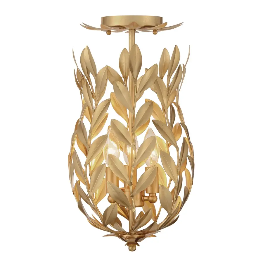 Broche 9.5" Semi Flush Mount in Matte White - Image 3