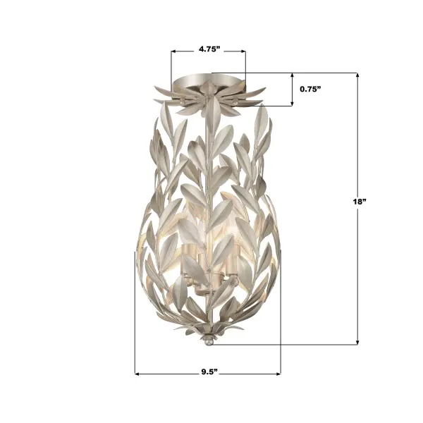 Broche 9.5" Semi Flush Mount in Matte White - Image 26