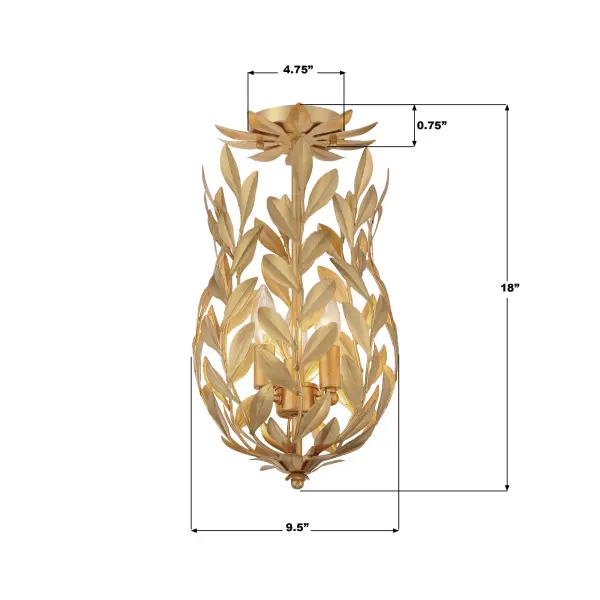 Broche 9.5" Semi Flush Mount in Matte White - Image 8