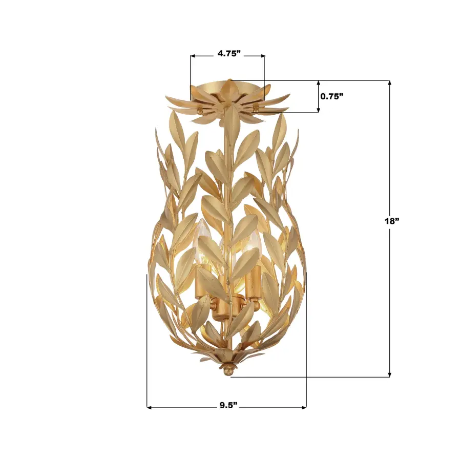 Broche 9.5" Semi Flush Mount in Matte White - Image 8
