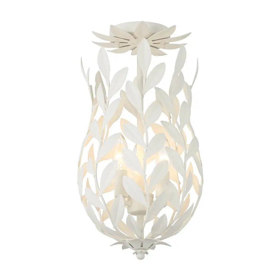 Broche 9.5" Semi Flush Mount in Matte White - Image 10