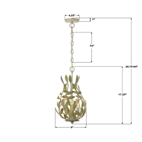Broche 9" Chandelier in Champagne Green Tea - Image 30