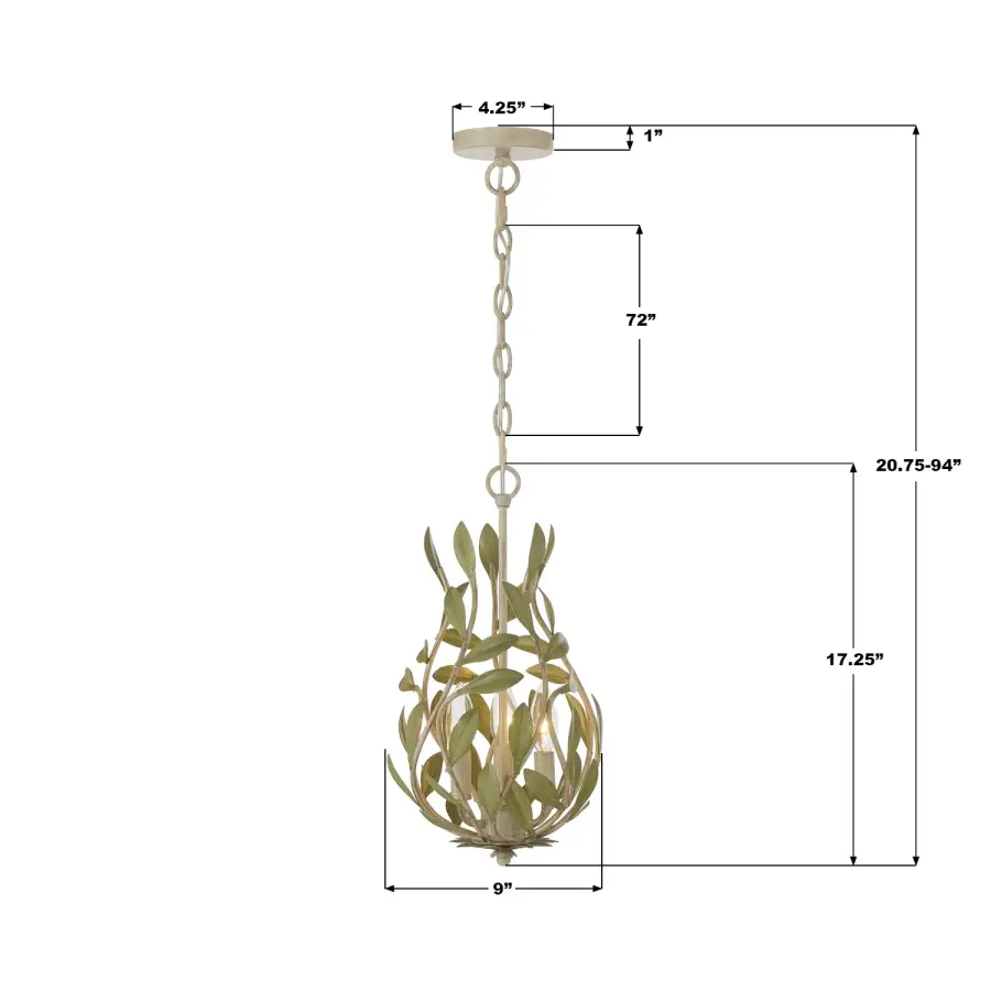 Broche 9" Chandelier in Champagne Green Tea - Image 30