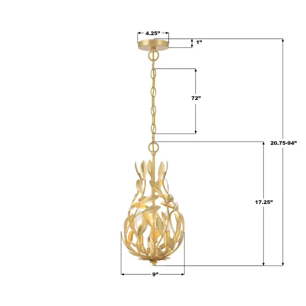 Broche 9" Chandelier in Champagne Green Tea - Image 7