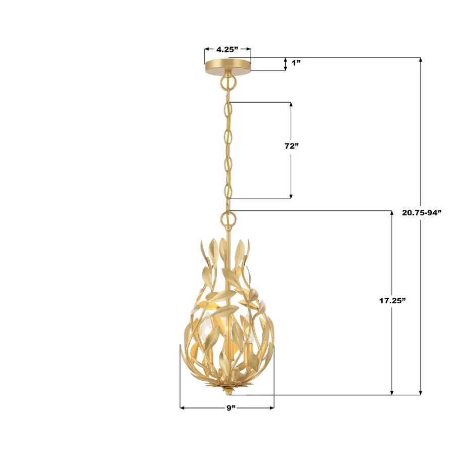 Broche 9" Chandelier in Champagne Green Tea - Image 7
