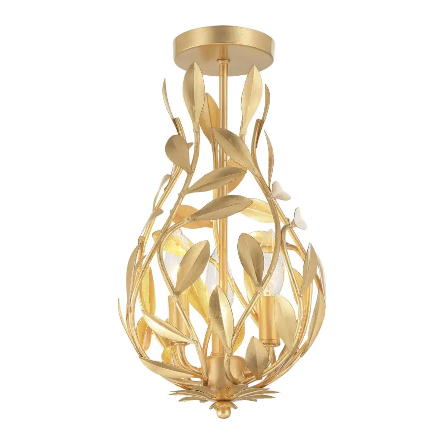 Broche 9" Semi Flush Mount in Matte White - Image 1