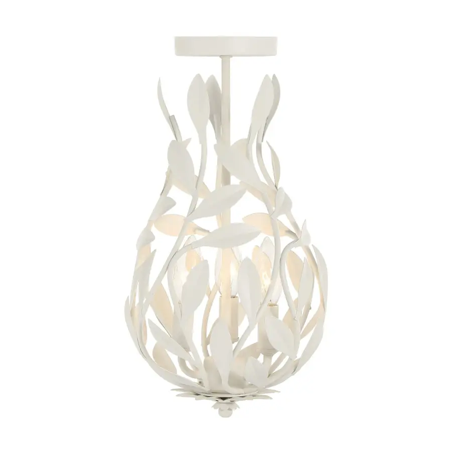 Broche 9" Semi Flush Mount in Matte White - Image 11