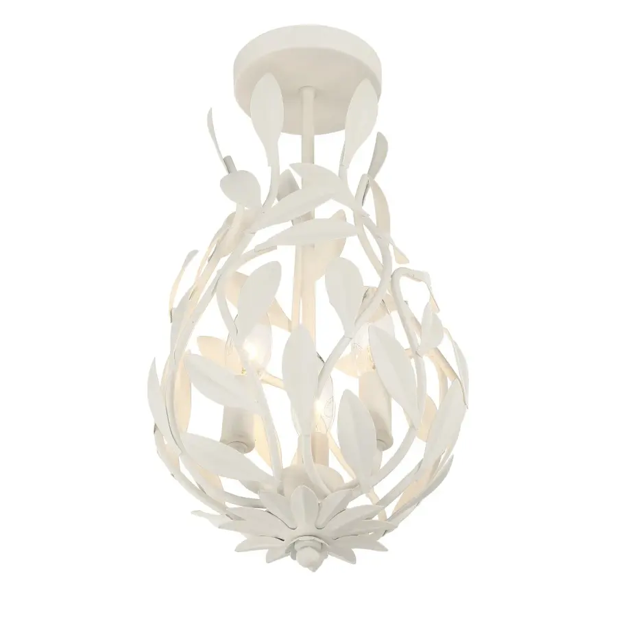 Broche 9" Semi Flush Mount in Matte White - Image 12