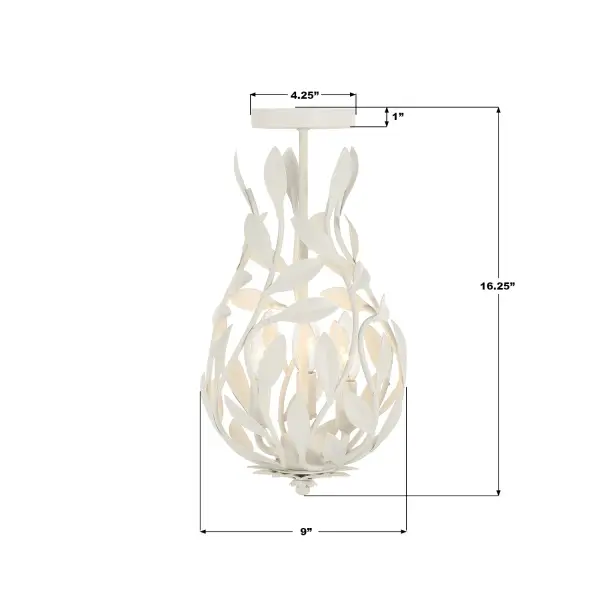 Broche 9" Semi Flush Mount in Matte White - Image 15