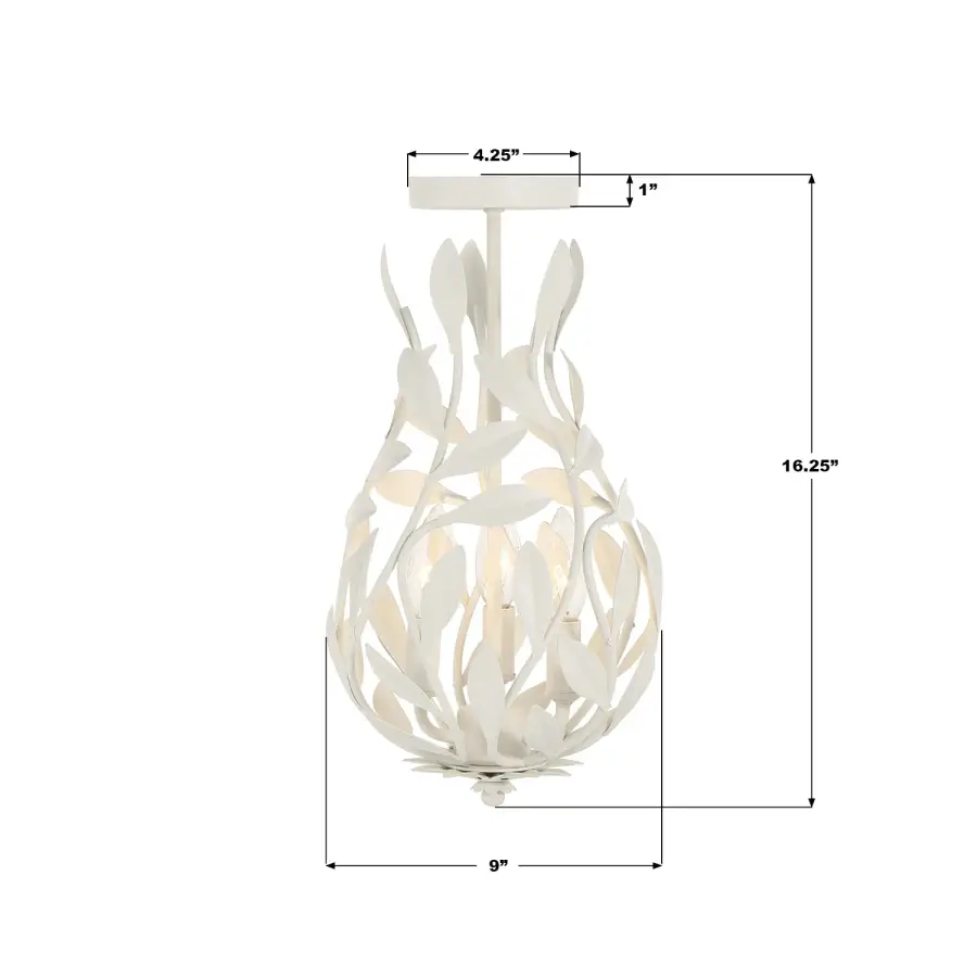 Broche 9" Semi Flush Mount in Matte White - Image 15
