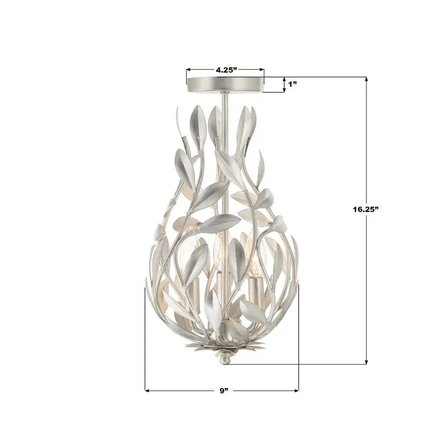 Broche 9" Semi Flush Mount in Matte White - Image 23
