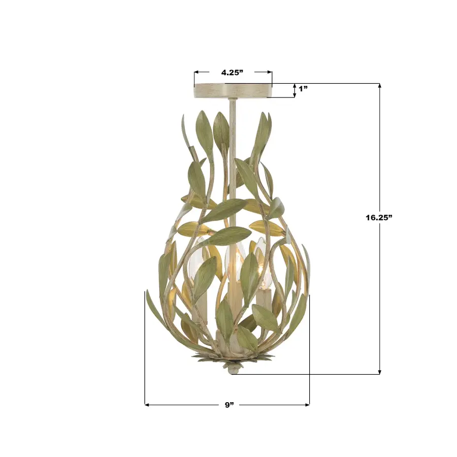 Broche 9" Semi Flush Mount in Matte White - Image 31