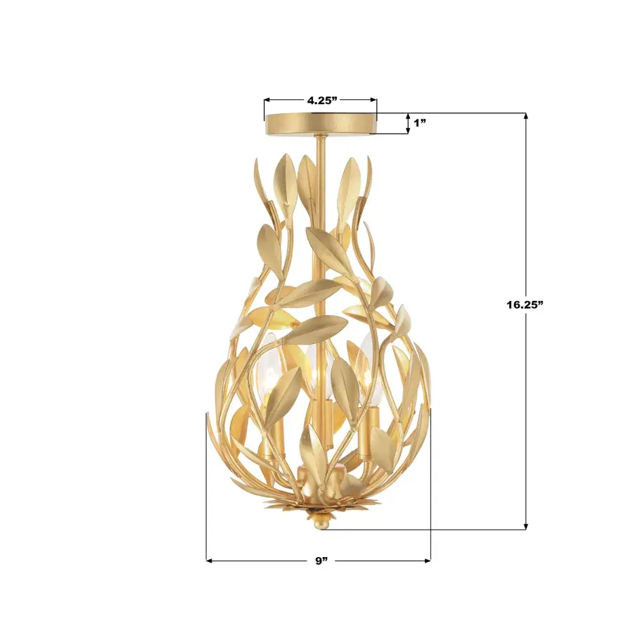 Broche 9" Semi Flush Mount in Matte White - Image 7