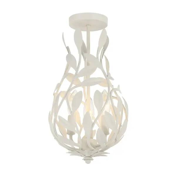 Broche 9" Semi Flush Mount in Matte White - Image 9
