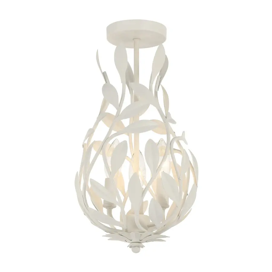 Broche 9" Semi Flush Mount in Matte White - Image 9