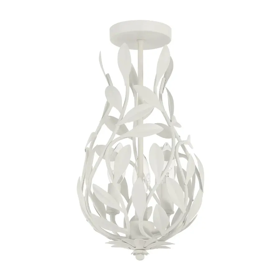 Broche 9" Semi Flush Mount in Matte White - Image 10