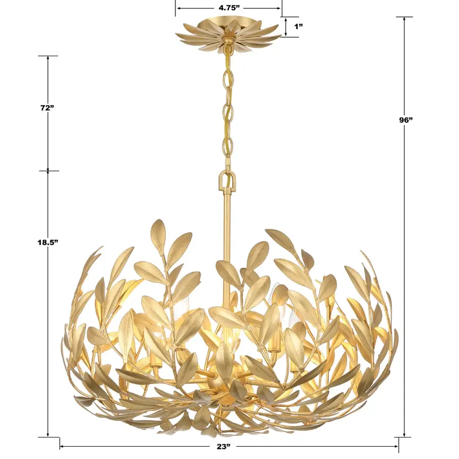 Broche 23" Chandelier in Champagne Green Tea - Image 7