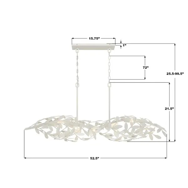 Broche 50.5" Linear Chandelier in Antique Gold - Image 15