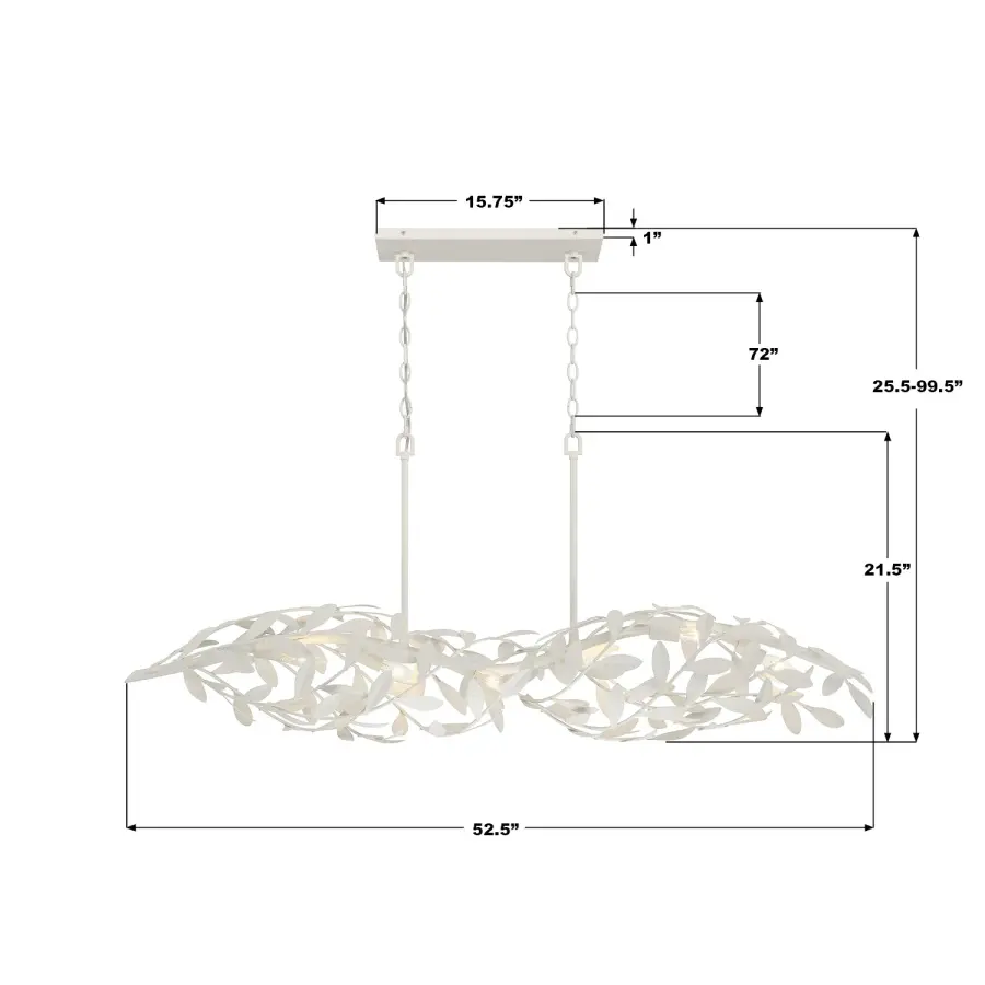 Broche 50.5" Linear Chandelier in Antique Gold - Image 15