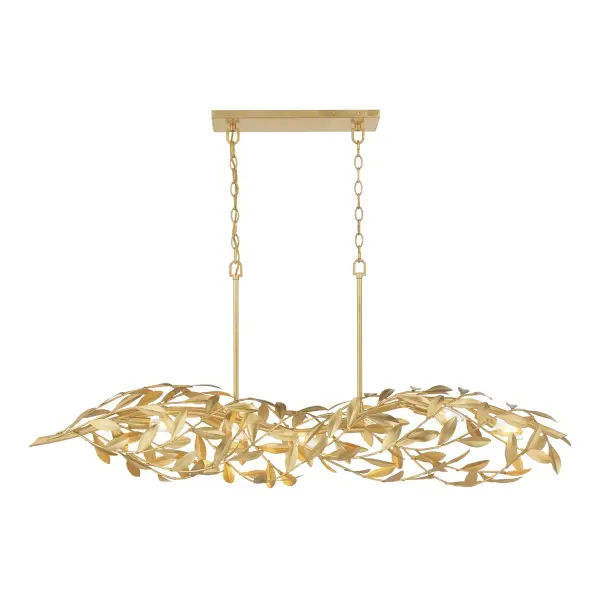 Broche 50.5" Linear Chandelier in Antique Gold - Image 3