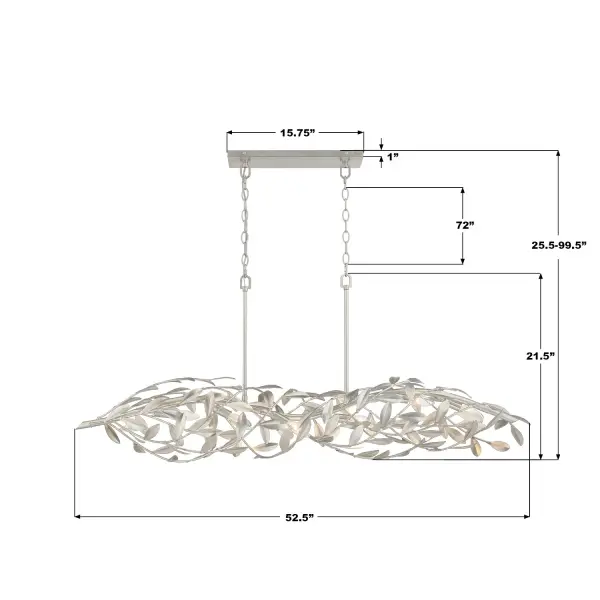 Broche 50.5" Linear Chandelier in Antique Gold - Image 23