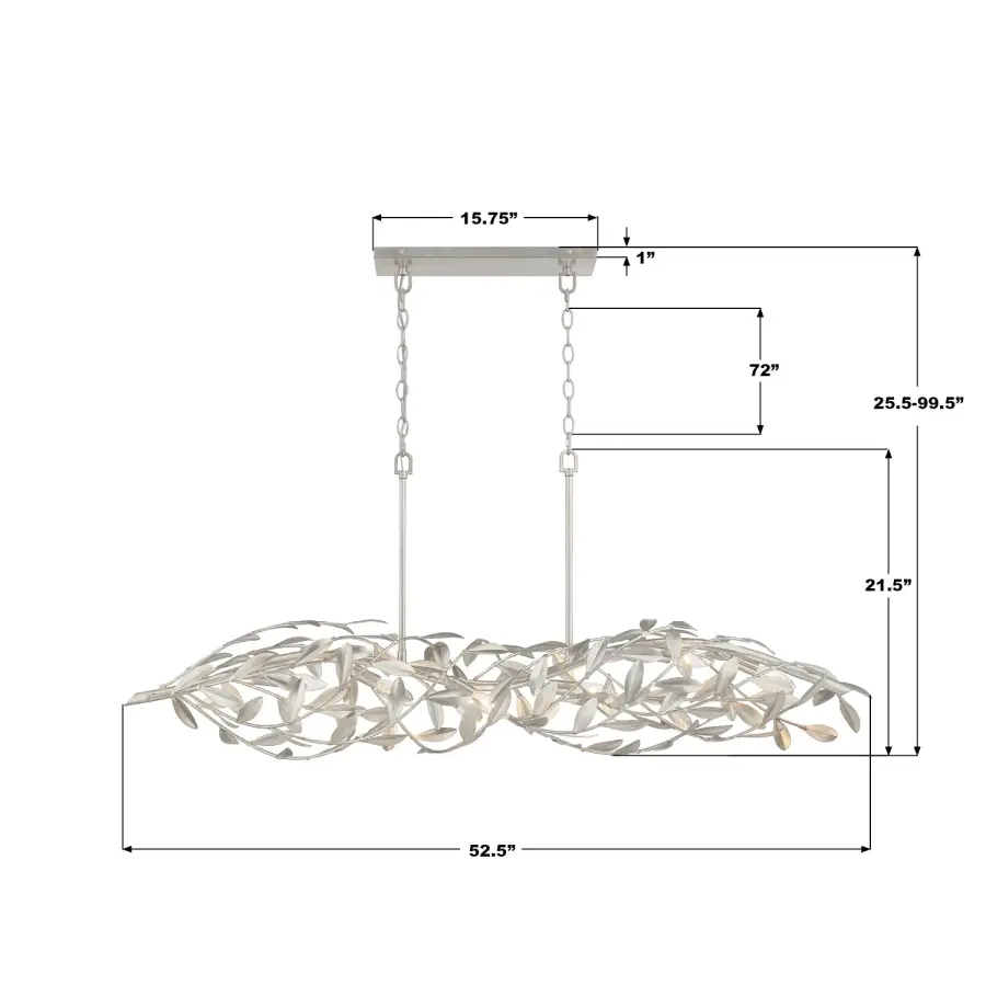 Broche 50.5" Linear Chandelier in Antique Gold - Image 23