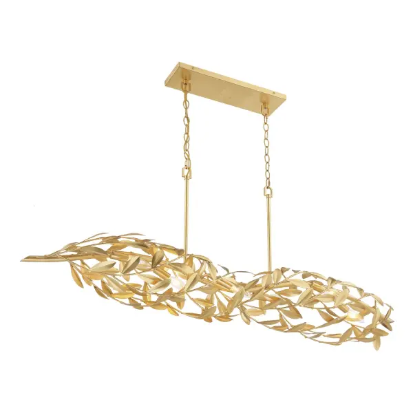Broche 50.5" Linear Chandelier in Antique Gold - Image 4