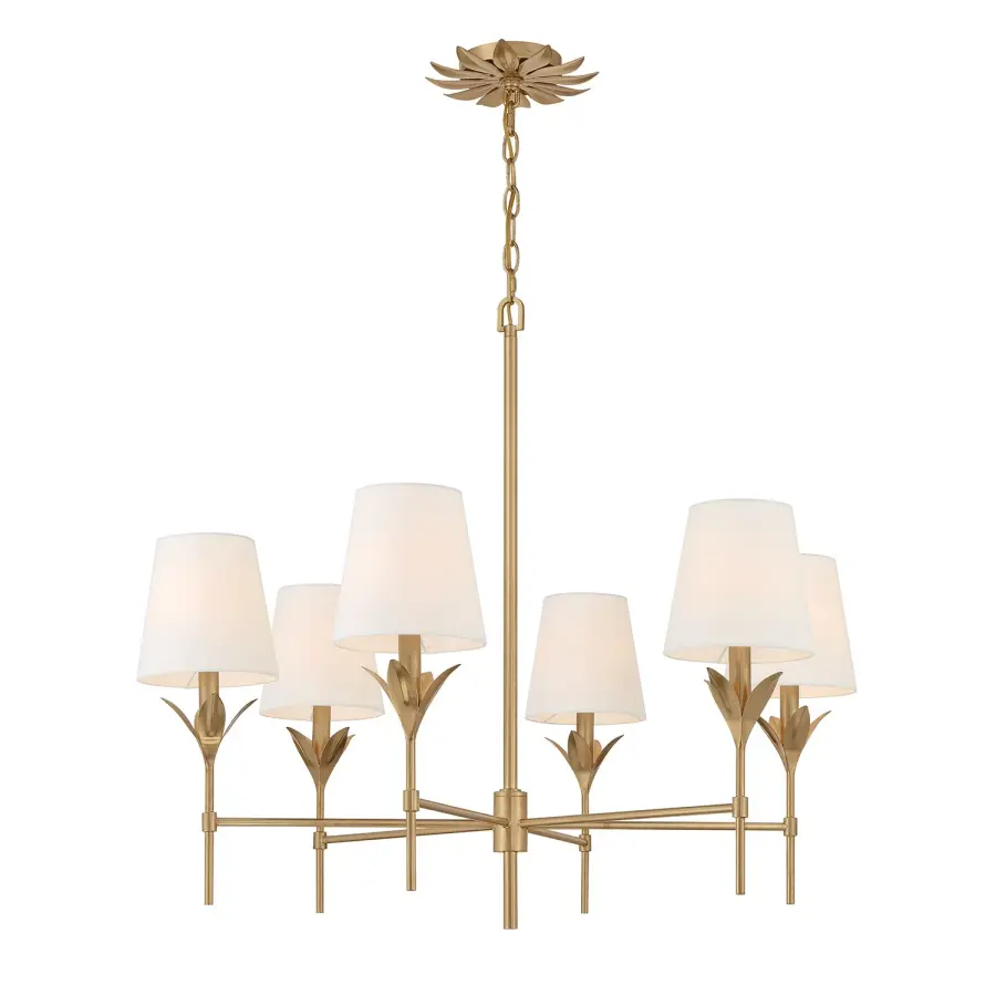 Broche 32" Chandelier in Antique Gold - Image 1