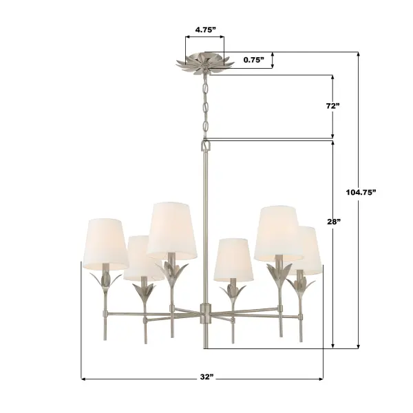 Broche 32" Chandelier in Antique Gold - Image 23