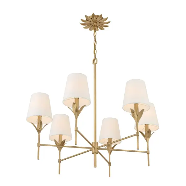 Broche 32" Chandelier in Antique Gold - Image 4