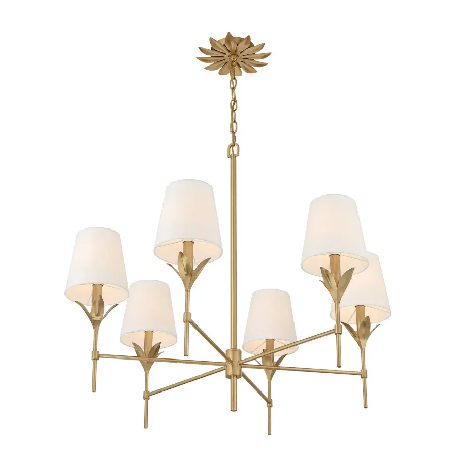 Broche 32" Chandelier in Antique Gold - Image 4