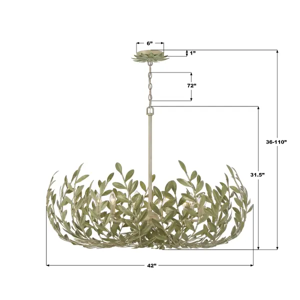Broche 42" Chandelier in Champagne Green Tea - Image 32
