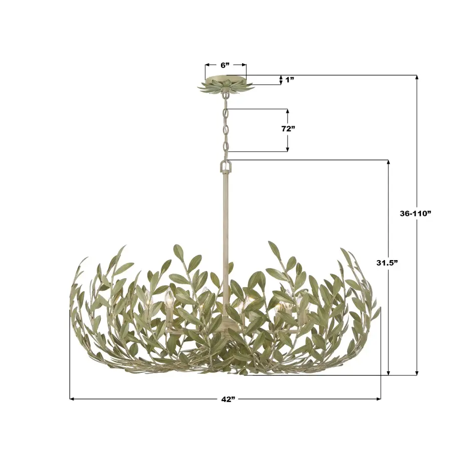 Broche 42" Chandelier in Champagne Green Tea - Image 32