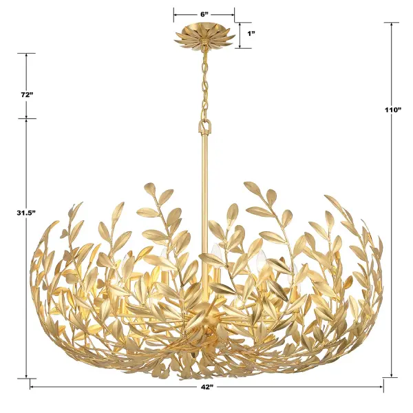 Broche 42" Chandelier in Champagne Green Tea - Image 7