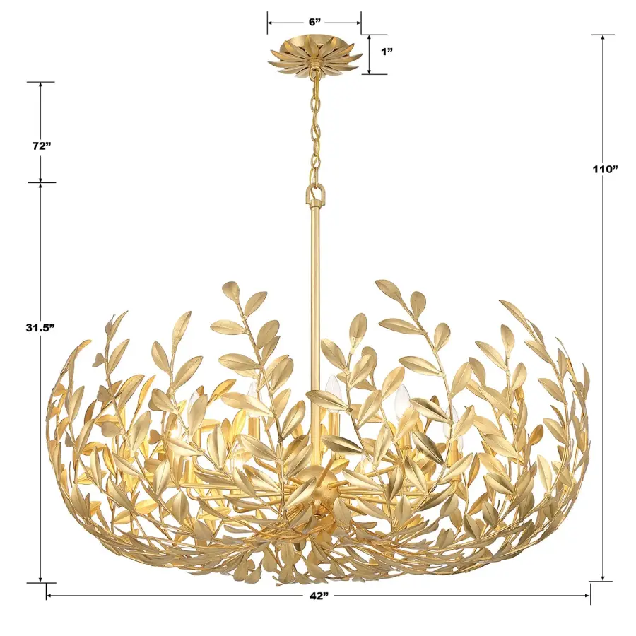 Broche 42" Chandelier in Champagne Green Tea - Image 7
