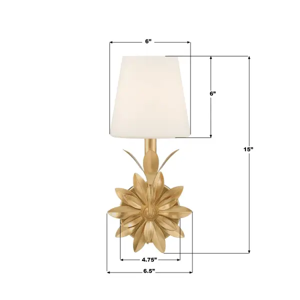 Broche 6.5" Antique Gold Sconce - Image 7