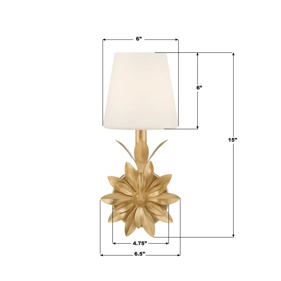 Broche 6.5" Antique Gold Sconce - Image 7