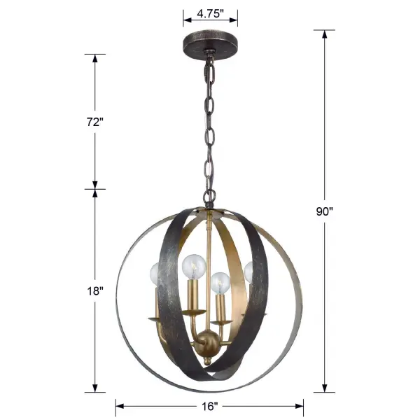 Luna 16" Chandelier - Image 7
