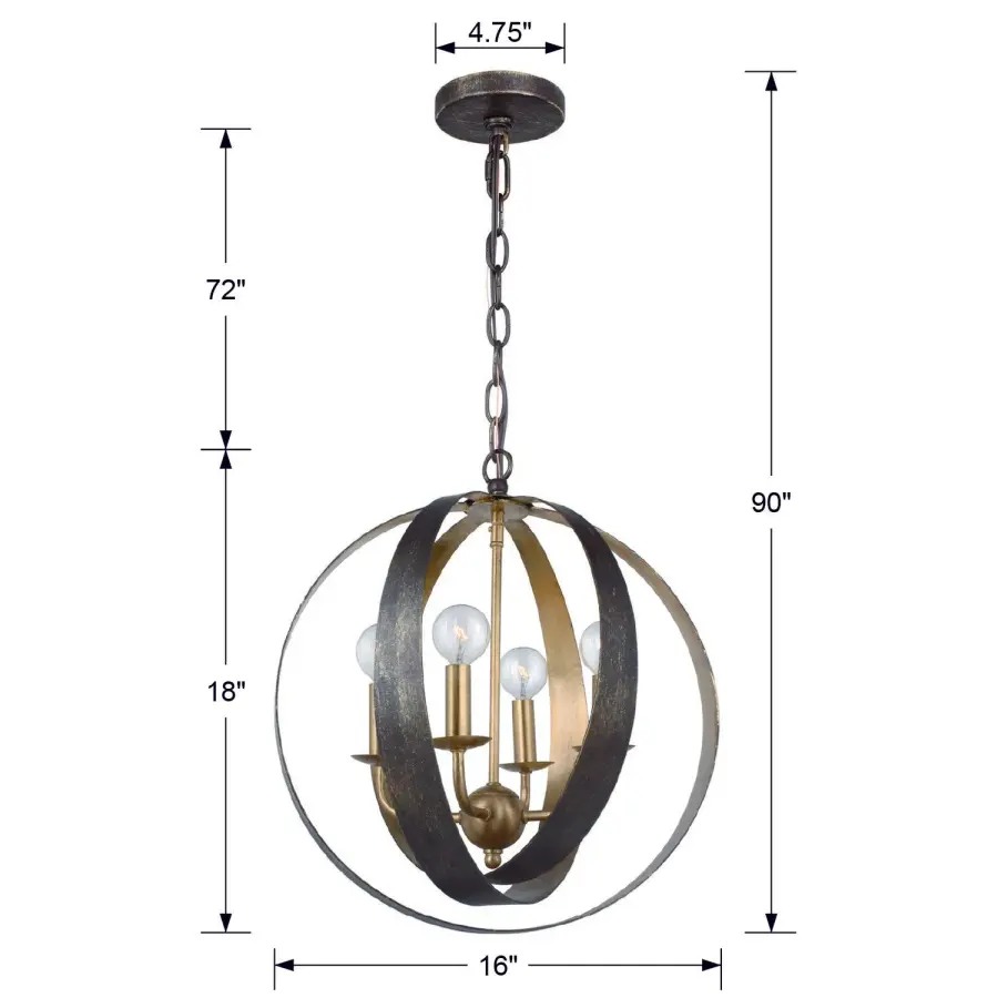 Luna 16" Chandelier - Image 7