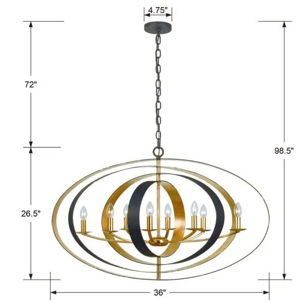 Luna 36" Oval Chandelier - Image 6