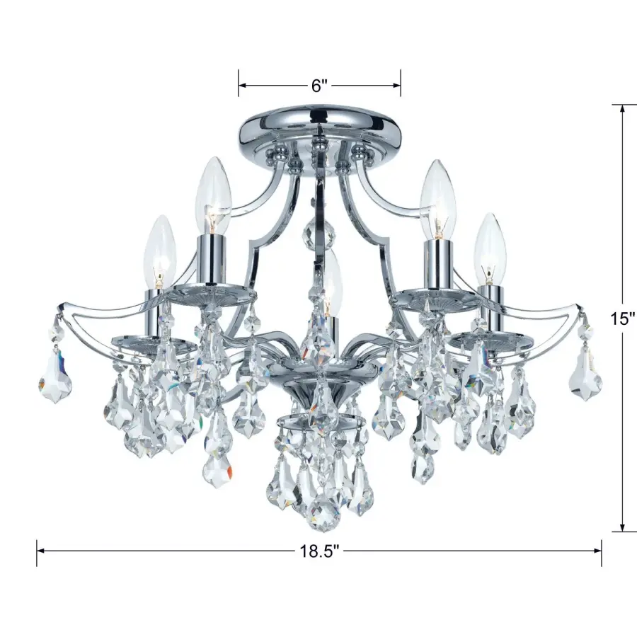 Cedar 18.5" Semi Flush Mount in Polished Chrome - Image 2