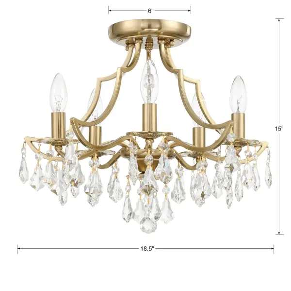 Cedar 18.5" Semi Flush Mount in Vibrant Gold - Image 12