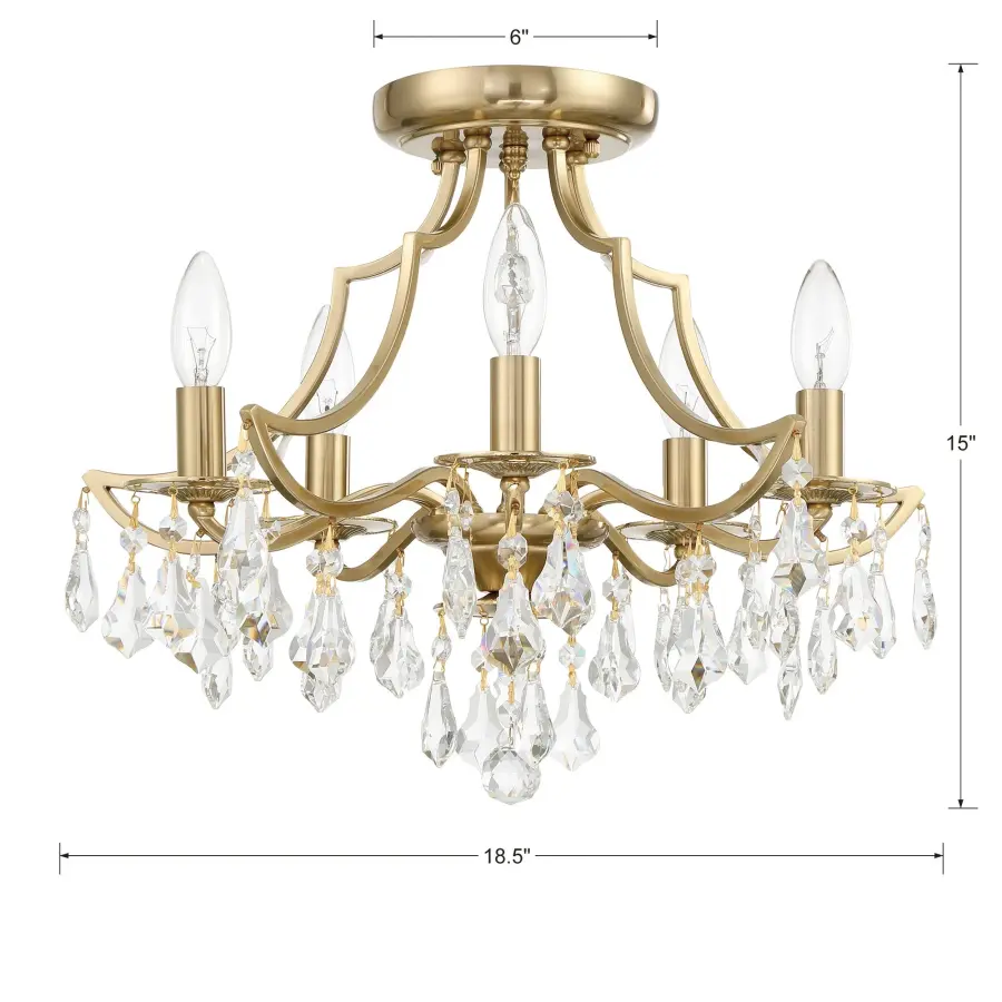 Cedar 18.5" Semi Flush Mount in Vibrant Gold - Image 12